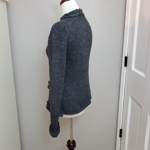 Willi Smith Wool/Alpaca Blend Ruffle Cardigan - Picture 4 of 11